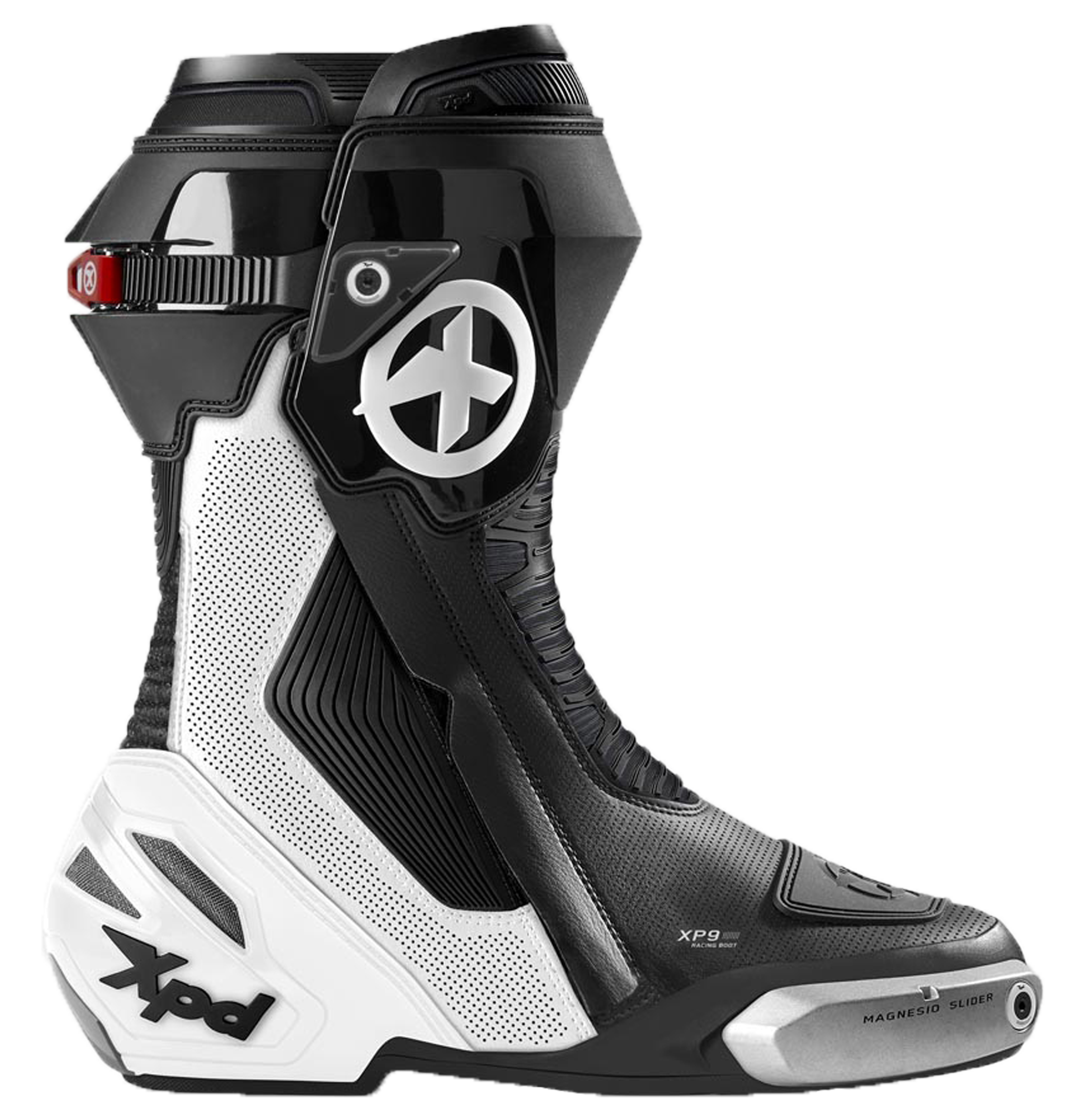 XPD XP9-S AIR perforated racing and street motorcycle boots | Men's | White/Black 