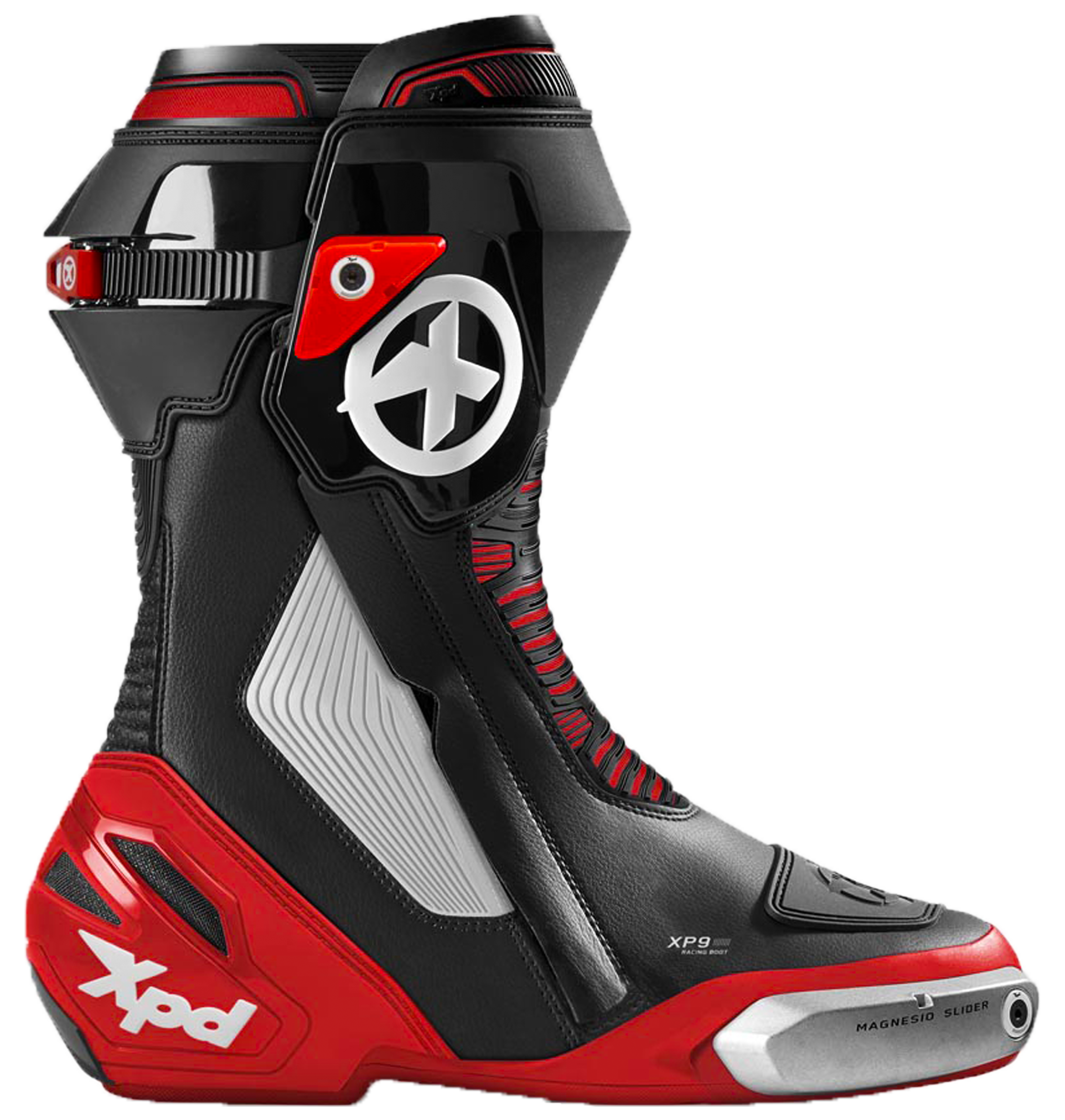 XPD XP9-S Racing und Straßen Motorradstiefel | Herren | Schwarz/Rot