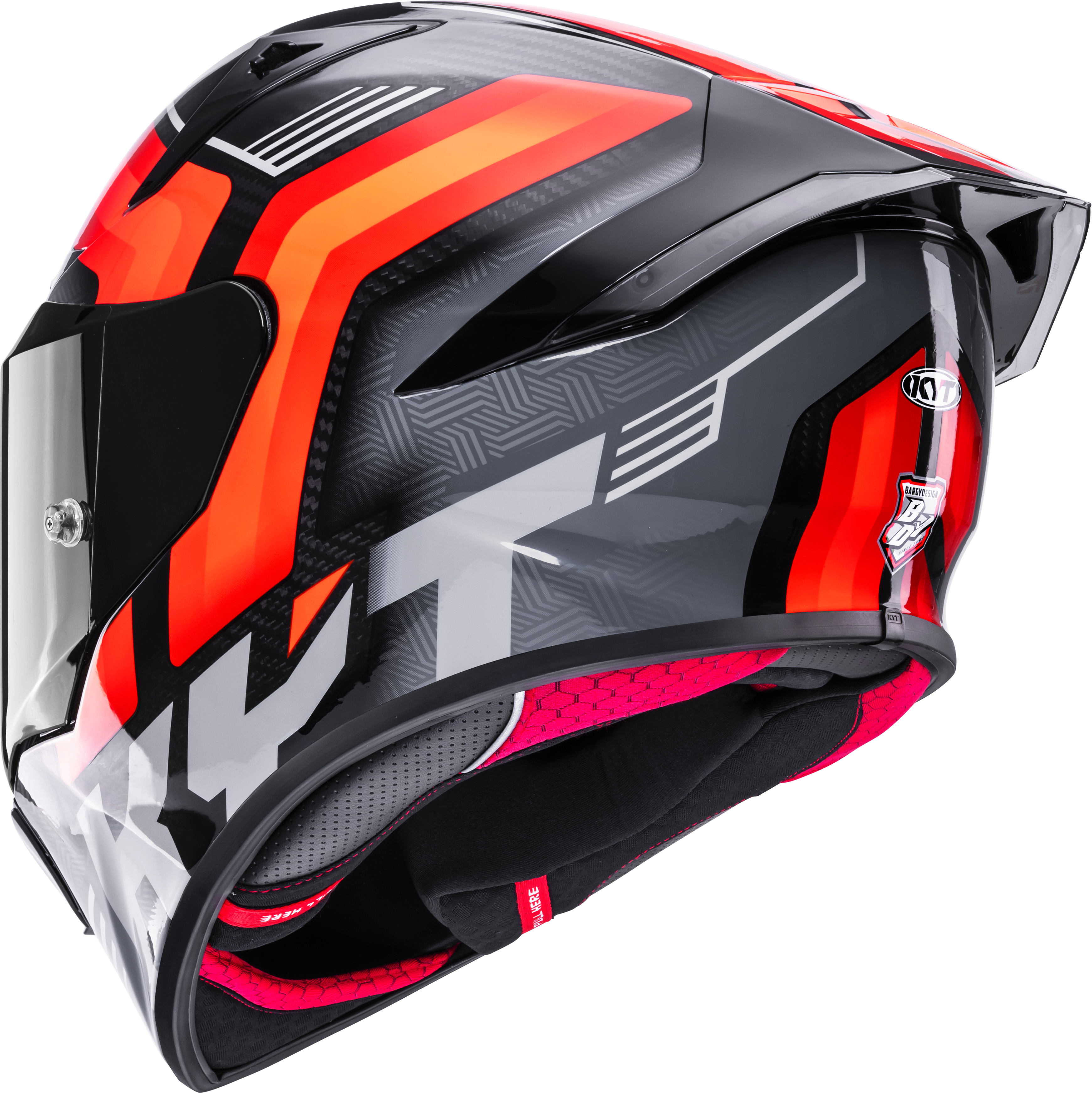 Casque de course KYT R1R en carbone Accelerator Rouge Y6R10003 