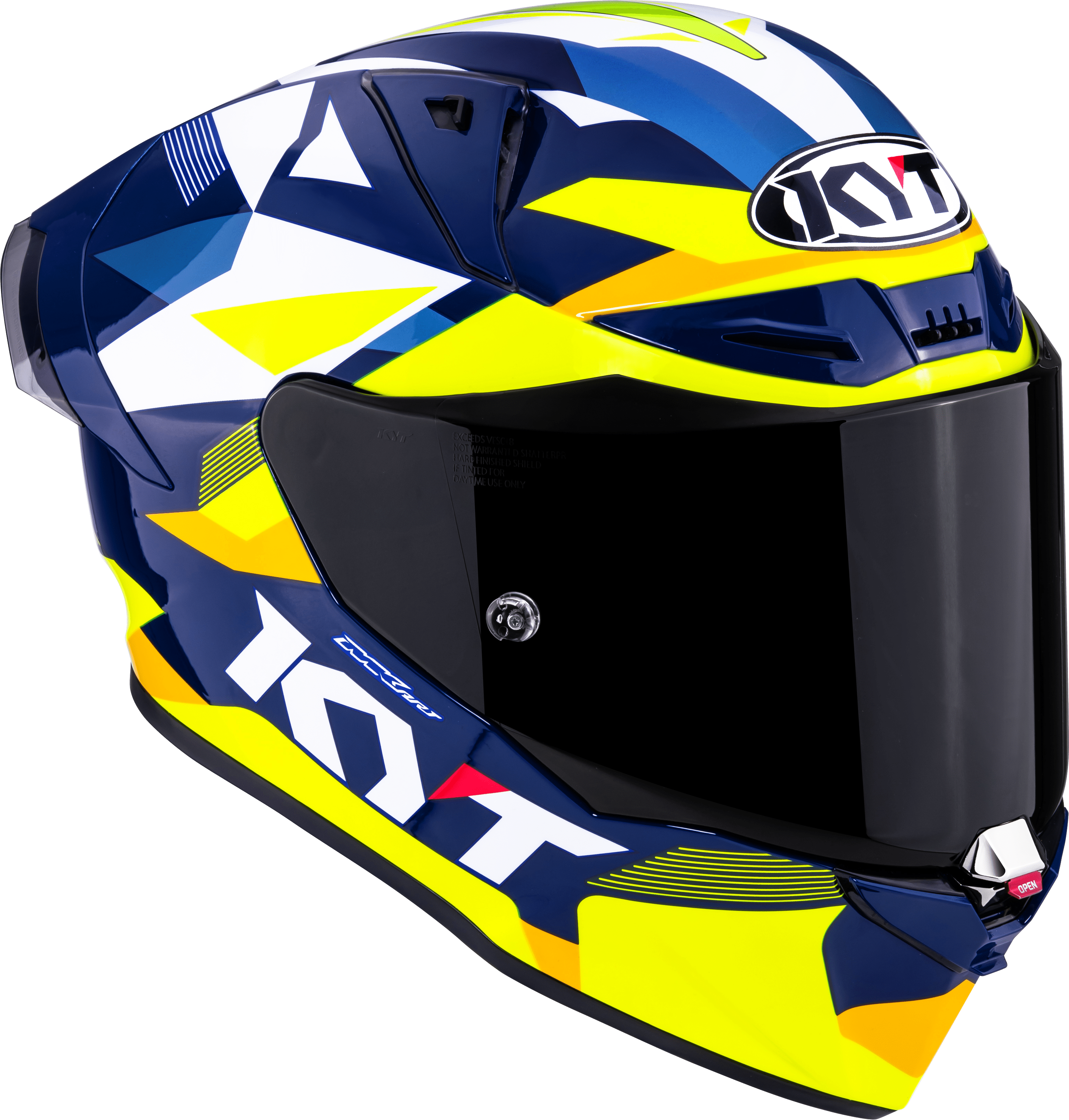 Casque de course KYT R1R en carbone Diamond Bleu / Jaune Y6R10005 