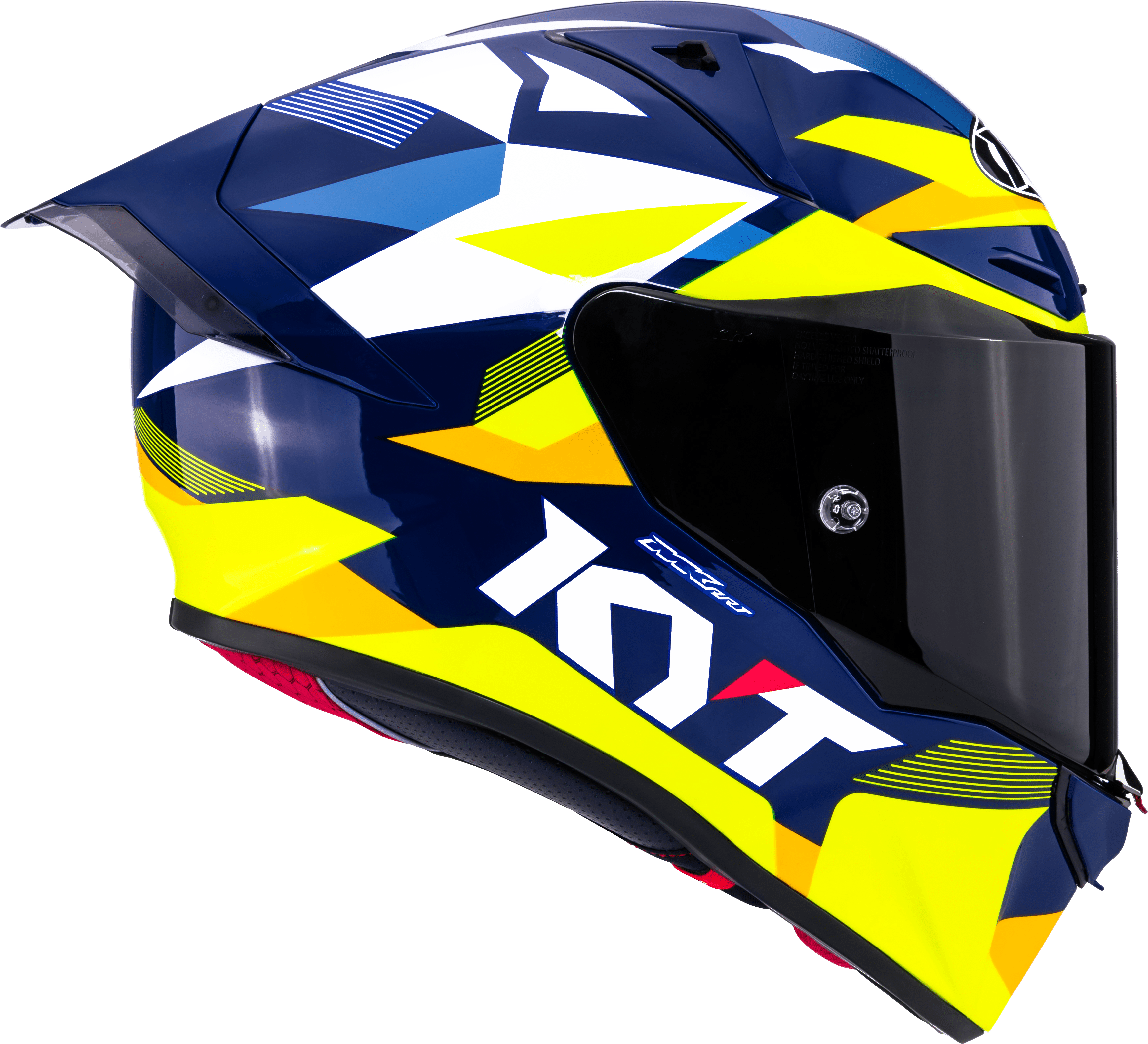 Casque de course KYT R1R en carbone Diamond Bleu / Jaune Y6R10005 