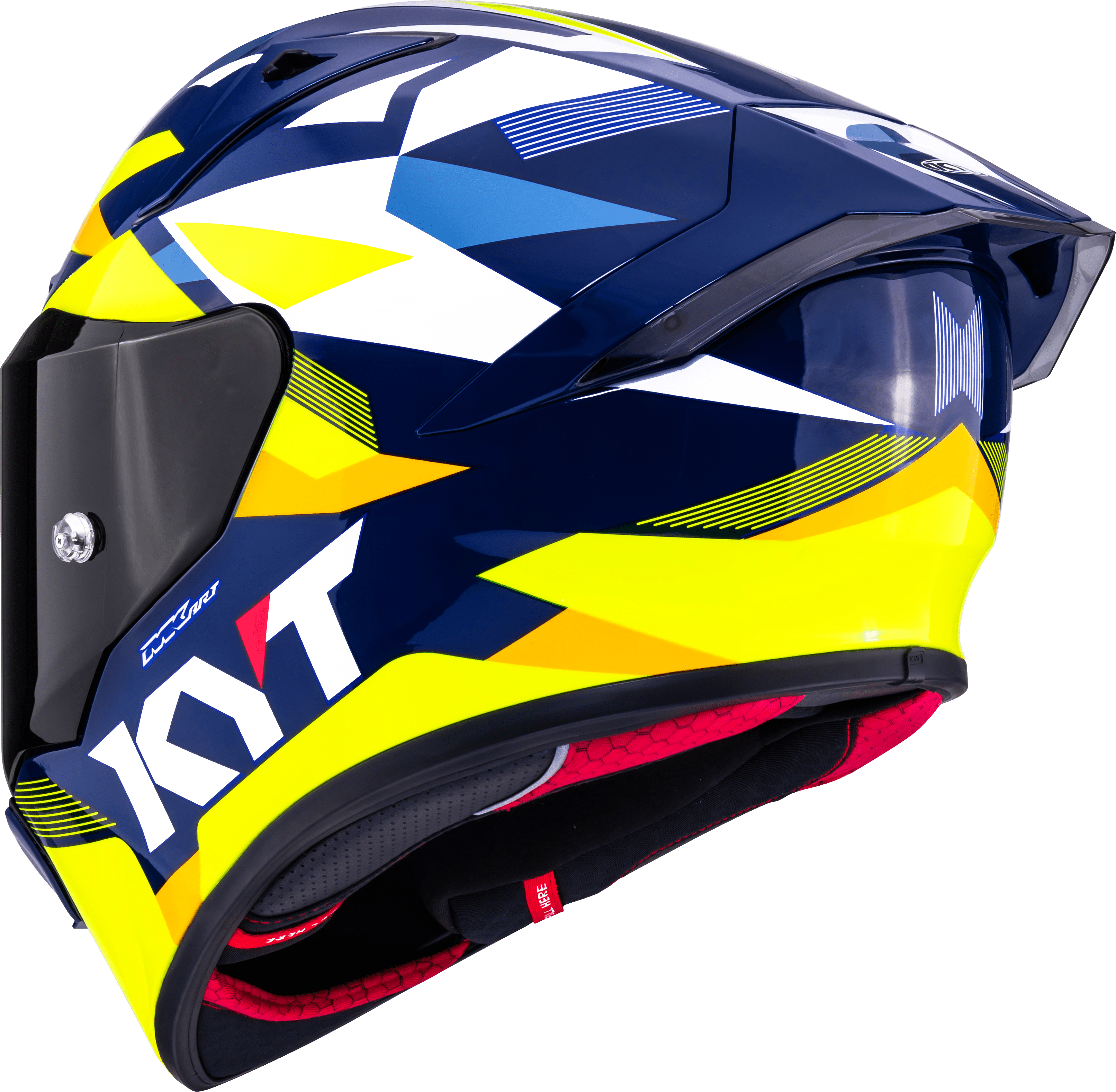 Casque de course KYT R1R en carbone Diamond Bleu / Jaune Y6R10005 