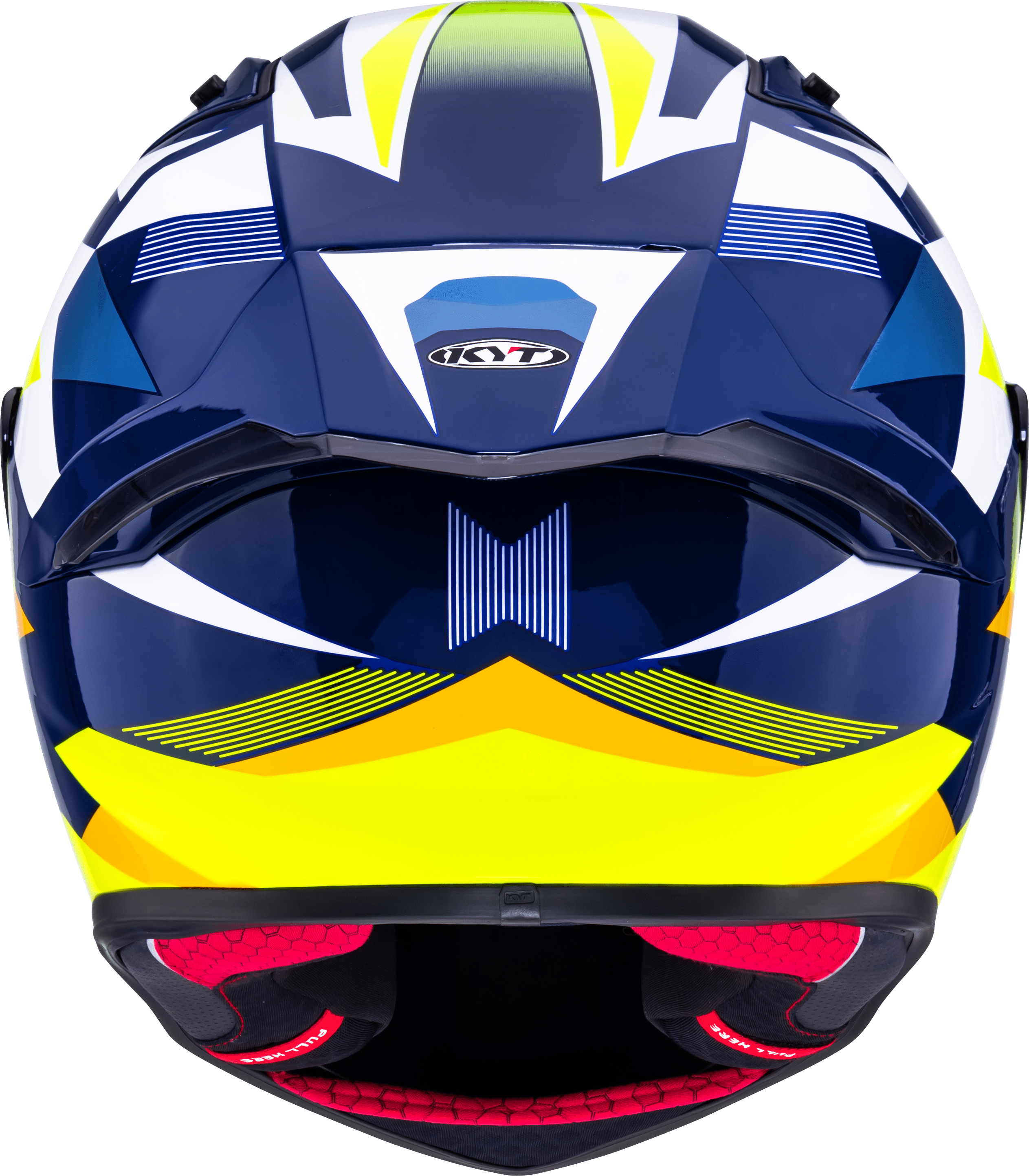 KYT R1R Carbon Diamond Blue/Yellow – Racing Helmet ECE 22.06