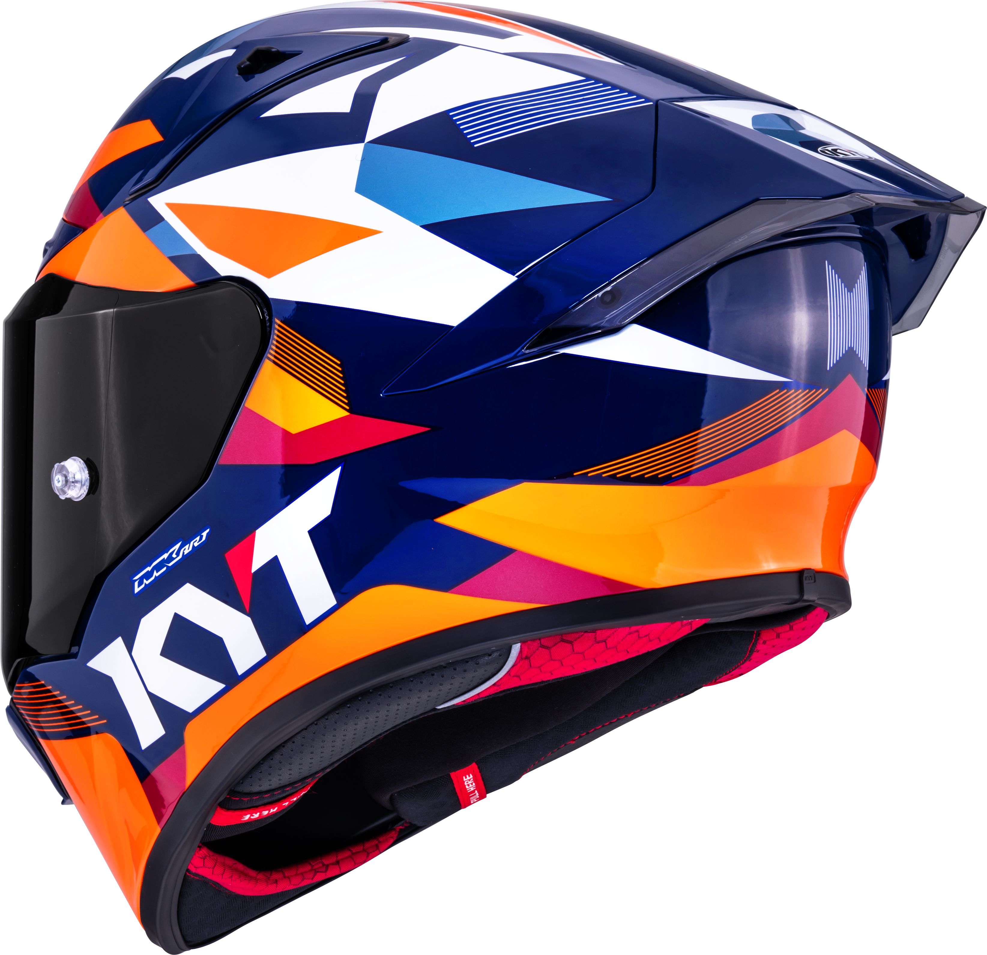 KYT R1R Racing Helm Carbon Diamond Blauw / Oranje Y6R10006 