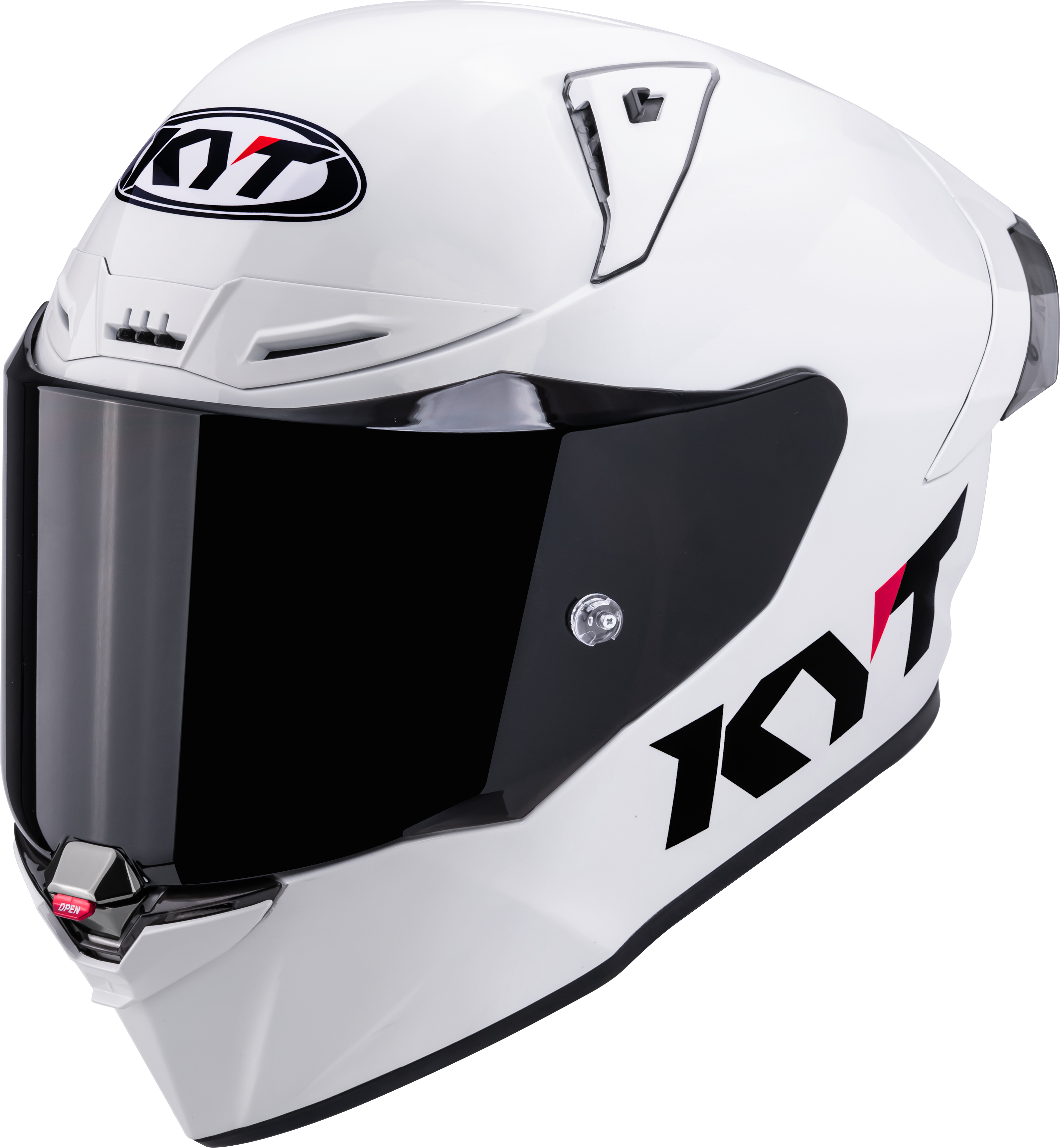 Casque de course KYT R1R Plain blanc brillant Y6R100W3 