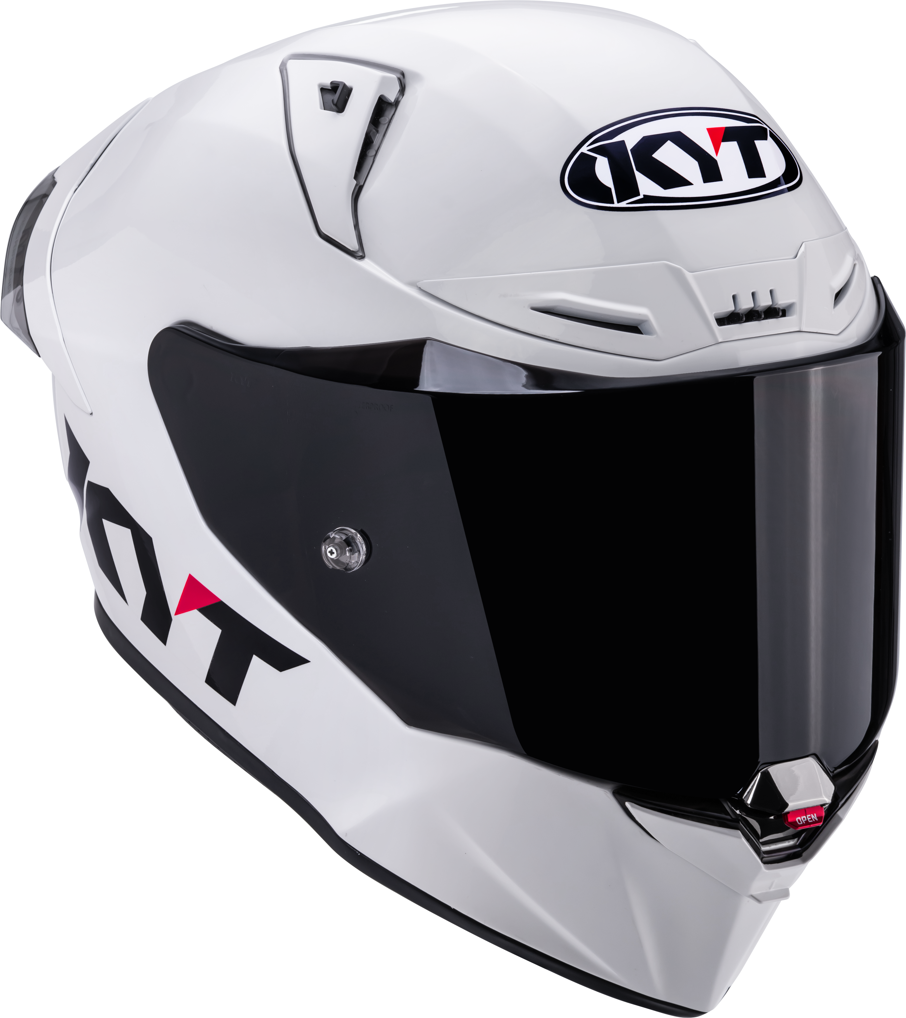 Casque de course KYT R1R Plain blanc brillant Y6R100W3 