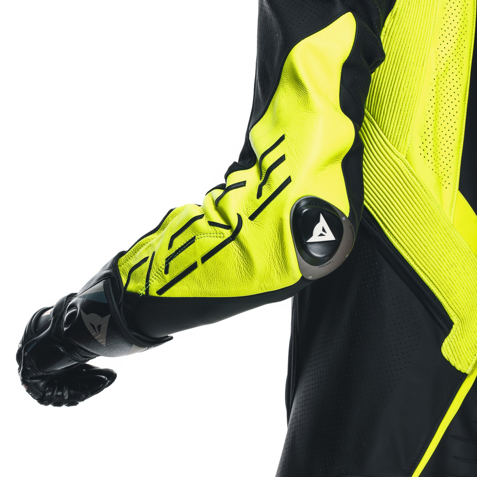 Dainese Audax D-ZIP combinaison en cuir une pièce – combinaison de course perforée | hommes | noir/jaune néon 