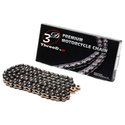 EK Ketting 520 Z/3D Zwart/Goud QX2-Ring open met klinkverbinding – 116 - 120 schakels 