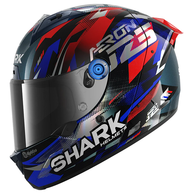 Casque Shark Aeron Helm Johann Zarco Réplica GP de France – Carbone Bleu Chrom 
