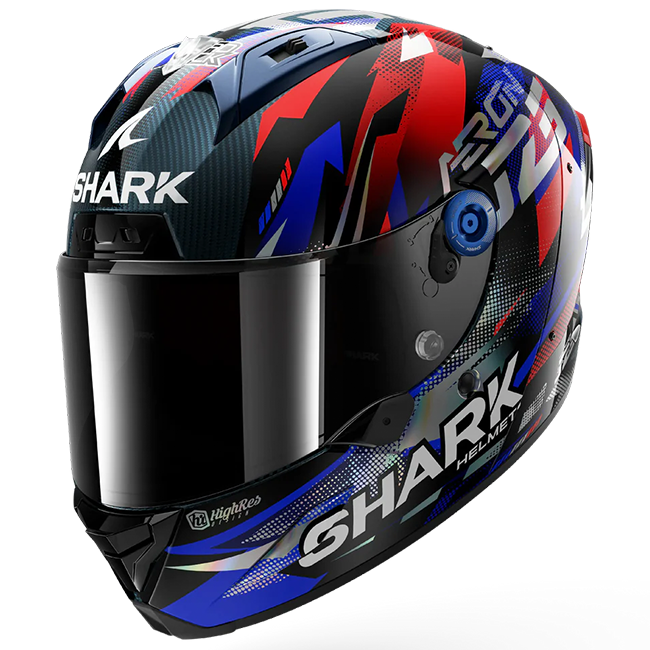 Casco Shark Aeron Johann Zarco Replica GP di Francia – Carbonio Blu Cromo 