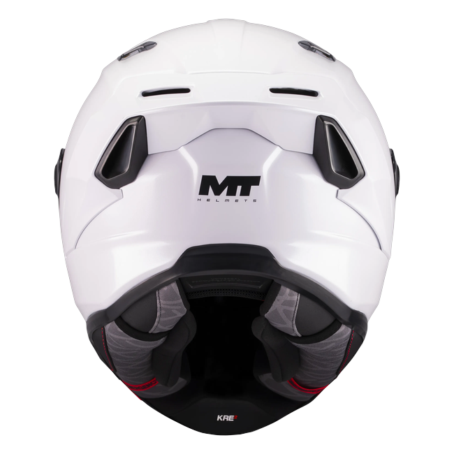 MT-Helmets KRE 2 Pure A0 Integralhelm in Weiß glänzend — Rückansicht
