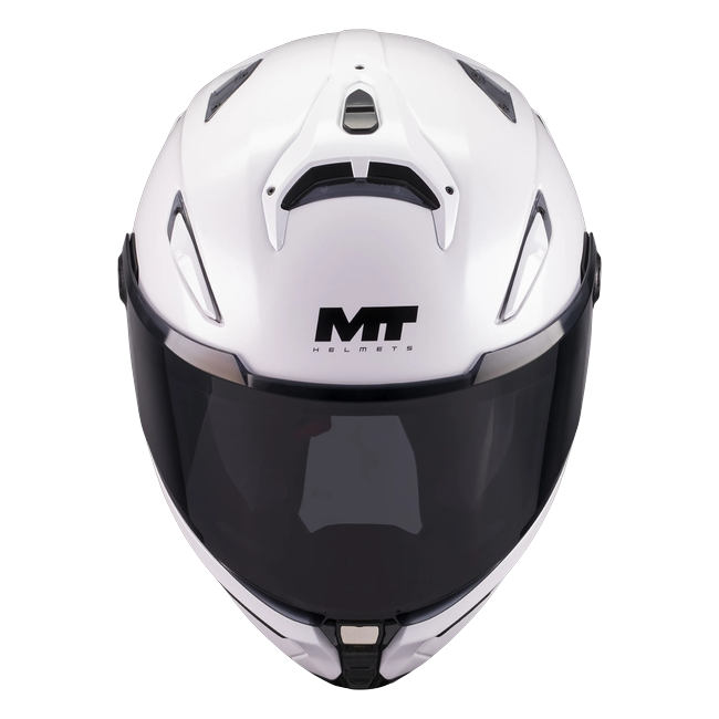 MT-Helmets KRE 2 Pure A0 Integralhelm in Weiß glänzend — Frontansicht von oben