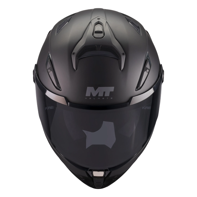 MT-Helmets KRE 2 Pure A1 Integralhelm in Schwarz matt — Frontansicht von oben