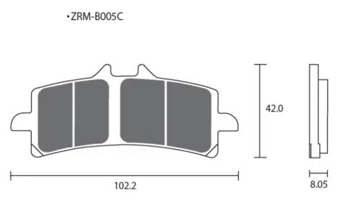 ZCOO B005 APRILIA RSV4/1100 FACTORY/R/RR/RF（09-24）用の耐久レースブレーキパッドをEx B005EXC