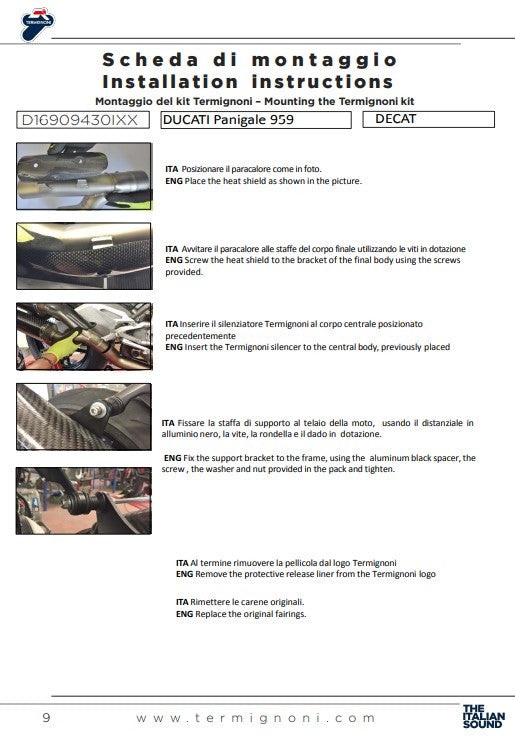 Termignoni Kat-Ersatzrohr Ducati Panigale 959 (16-19) D16909430IXX