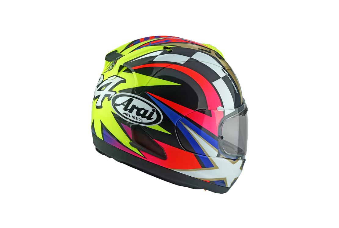 arai corsair x schwantz helmet ARAI RX-7V Evo Helm Kevin Schwantz 30 Replica 137-0315 – TGP MotoRacing