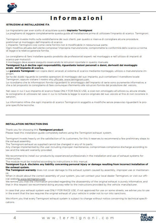 Termignoni Kat-Ersatzrohr Ducati Panigale 959 (16-19) D16909430IXX