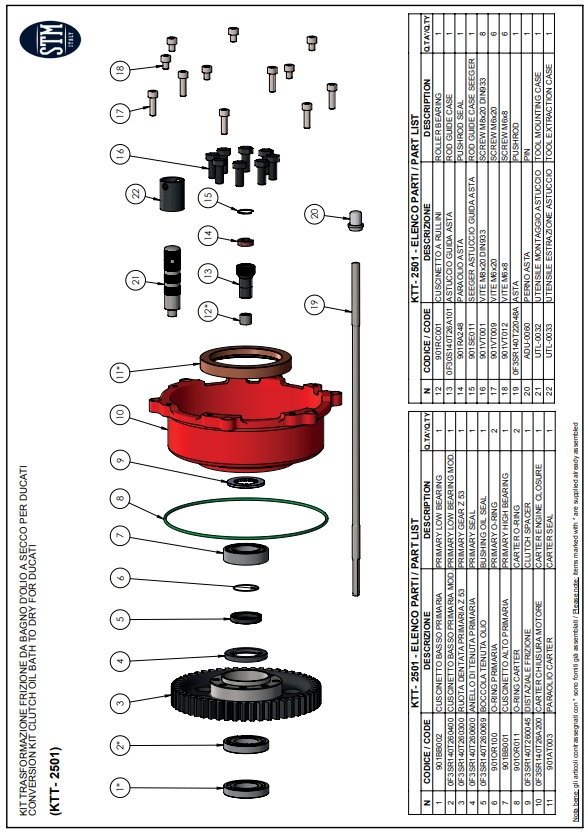 STM EVO SBK Droge koppeling Ducati Panigale V2 955 (20-24) KTT-2500 