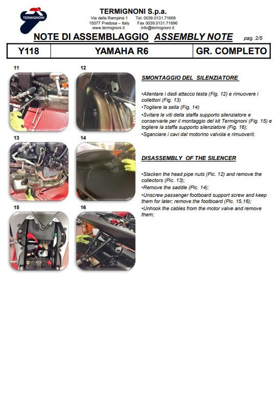 Termignoni Komplettanlage Titanium Kit-SSP Version Yamaha YZF-R6 (06-25) Y11810200TCC