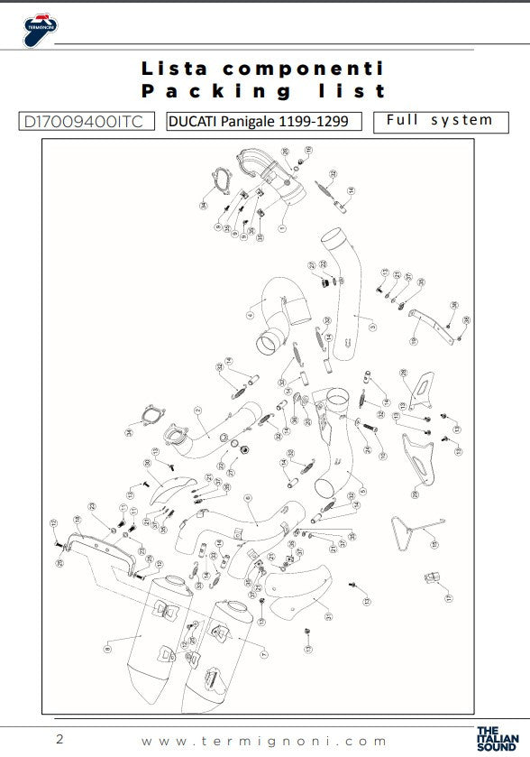 Termignoni Komplettanlage Force Ducati Panigale 1199/R/S (12-17) D17009400ITC