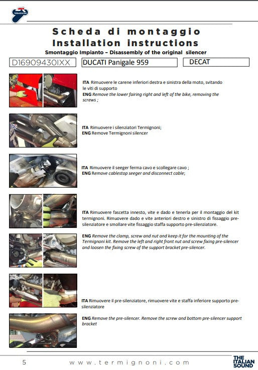 Termignoni Kat-Ersatzrohr Ducati Panigale 959 (16-19) D16909430IXX