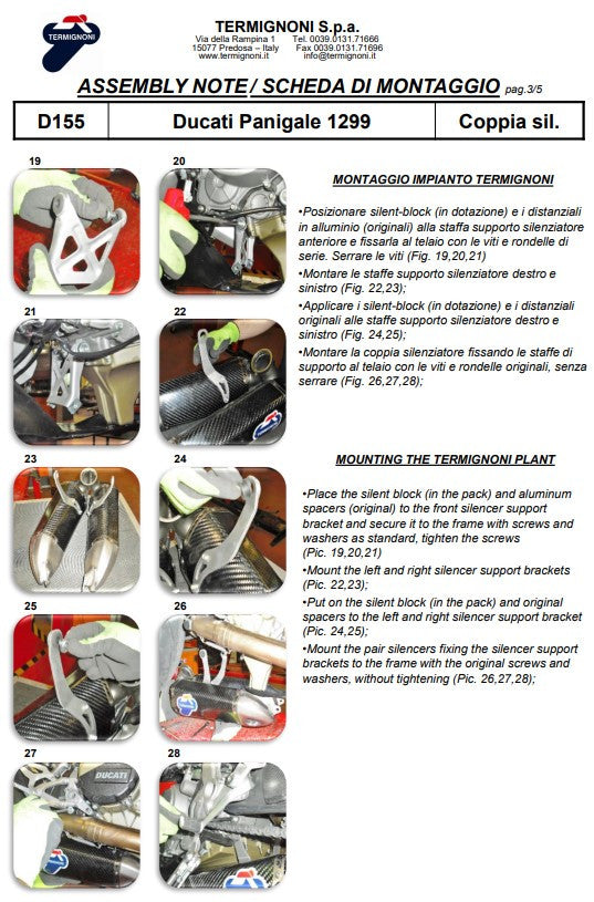 Kit Slip-On em Carbono Termignoni para Ducati Panigale 1299/S (15-18) D155102CPT+D155Y2 