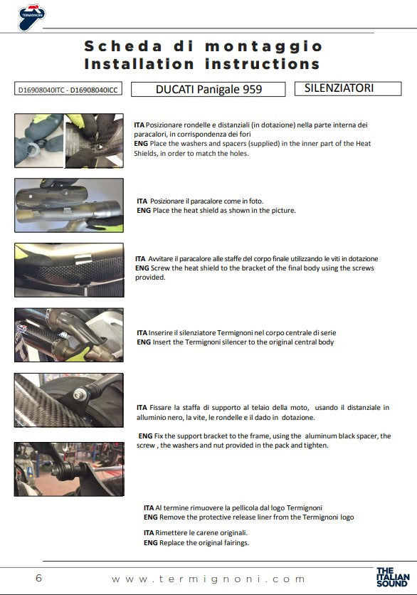 Termignoni Slip-on Force Carbon Ducati Panigale 959 (16-19) D16908040ICC