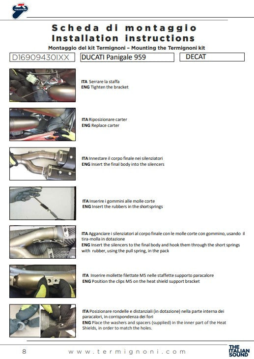 Termignoni Kat-Ersatzrohr Ducati Panigale 959 (16-19) D16909430IXX