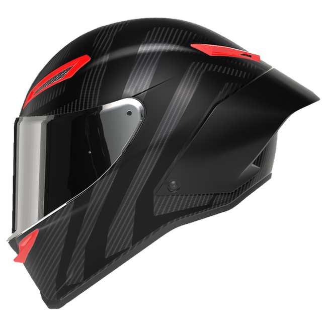 AGV Pista GP RR S Intrepido Matt Carbon/Grau/Rot Integral-Rennhelm, Dreiviertelansicht von vorn
