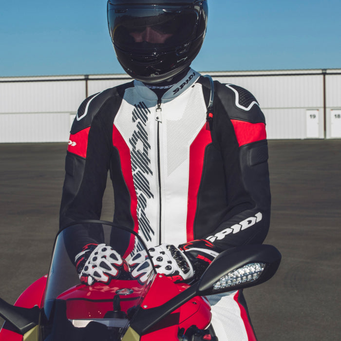 Spidi Laser Pro tuta intera Tuta in pelle – Tuta da corsa perforata | Uomo | Rosso | Y154014 