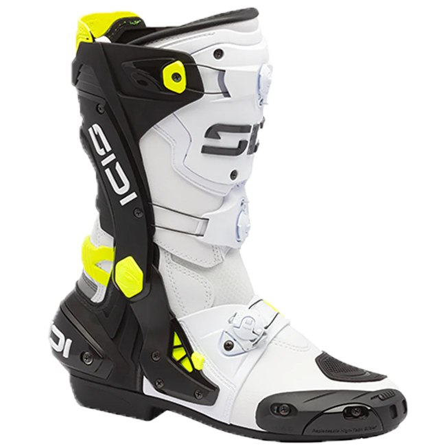Sidi Rex Motorcycle Boots White/Black/Yellow 