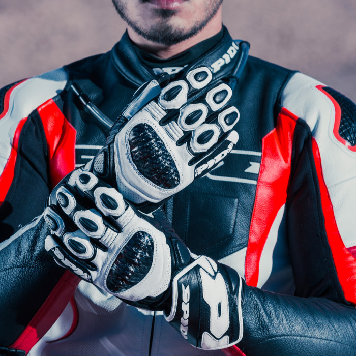 Spidi Carbo 7 Sport Motorrad Lederhandschuhe | Herren | Rot