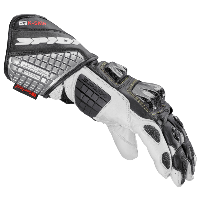 Spidi Carbo Kangaroo Racing Motorcycle Leather Gloves | Men | Black-White | A216011 