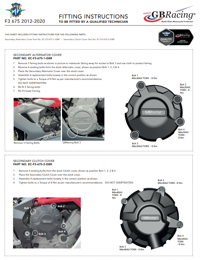 Lichtmaschinen Protektor Schutzabdeckung GBRacing MV Agusta F3 675/800 (12-26)