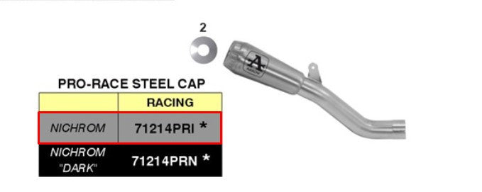 Kit de escape Arrow Slip-On Pro-Race de acero inoxidable para Aprilia RSV4/RR/RF (17-18) 71214PRI 