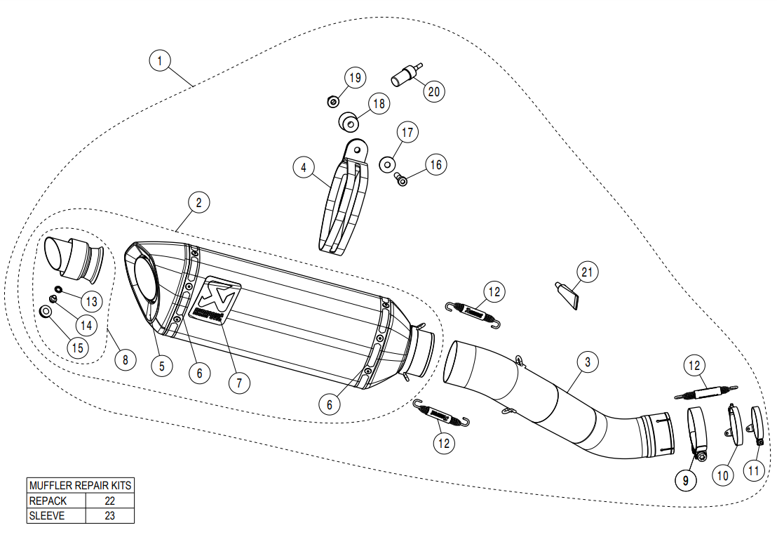 アクラポビッチ スリップオンライン（カーボン）アプリリア RSV4/RR/1100 ファクトリー（21-25） S-A10SO13-RC 
